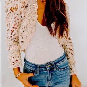 Maryland Cotten chrochet bolero! Cream colored!